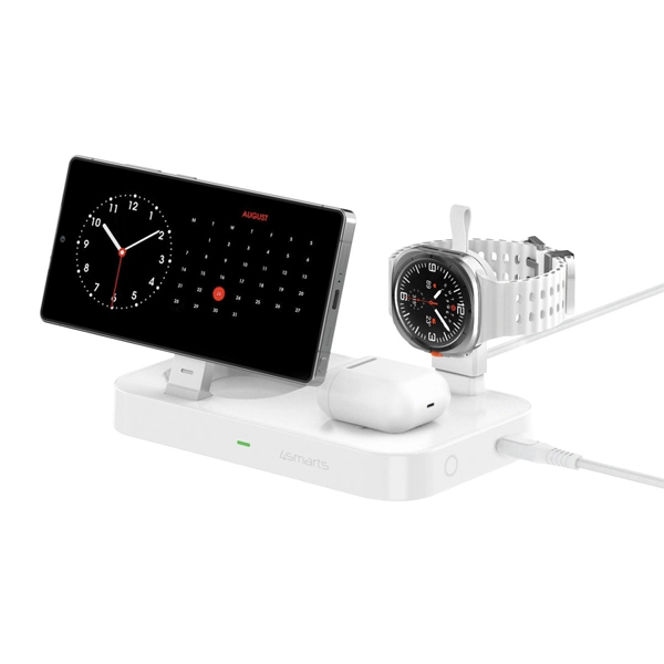 Ładowarka indukcyjna 4smarts Qi2 Trident do Galaxy Watch Biały