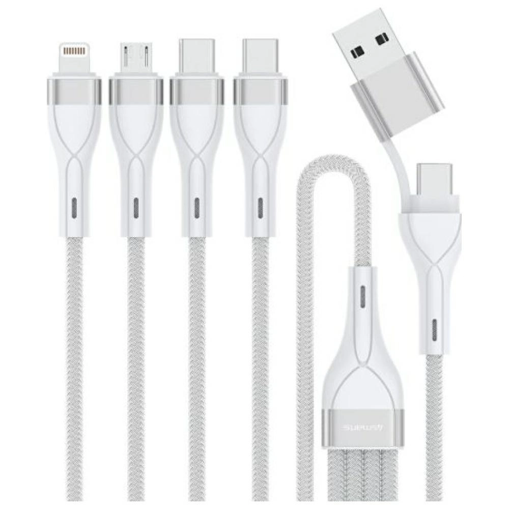 Kabel 4smarts USB-C do USB-A 4w1 1,2m Biały