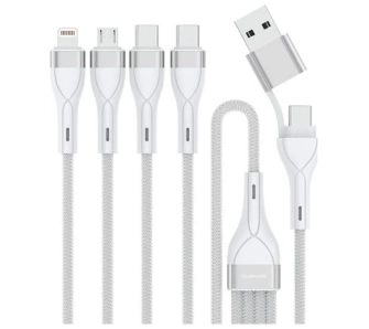 Kabel 4smarts USB-C do USB-A 4w1 1,2m Biały
