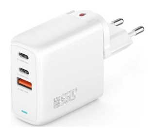 4smarts GaN Flex 65W 2x USB-C 1 USB-A Biały