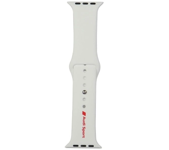 Pasek AUDI Sport Red Logo Silicone Watch Strap do Apple Watch 44/45/46/49mm Biały