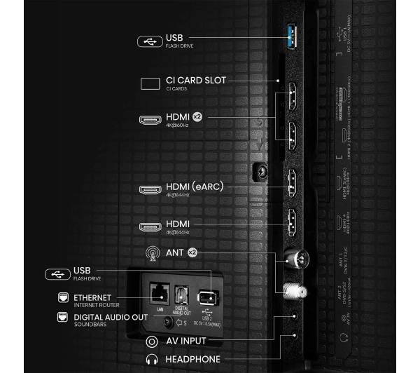 Hisense 75E8Q  75" ULED MiniLED 4K 144Hz Smart TV Funkcje AI Dolby Vision Dolby Atmos HDMI 2.1 DVB-T2 - Kup na Raty - RRSO 0%