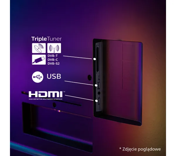 Philips 77OLED910/12 77" OLED 4K 144Hz Google TV Funkcje AI Ambilight Dolby Vision Dolby Atmos Dźwięk B&W HDMI 2.1 - Kup na Raty - RRSO 0%
