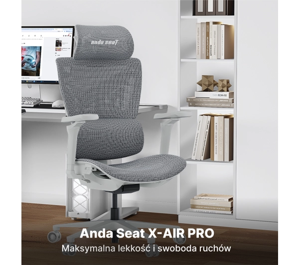Anda Seat X-Air Pro XL Gamingowy do 120kg Tkanina Szaro-różowy - Kup na Raty - RRSO 0%