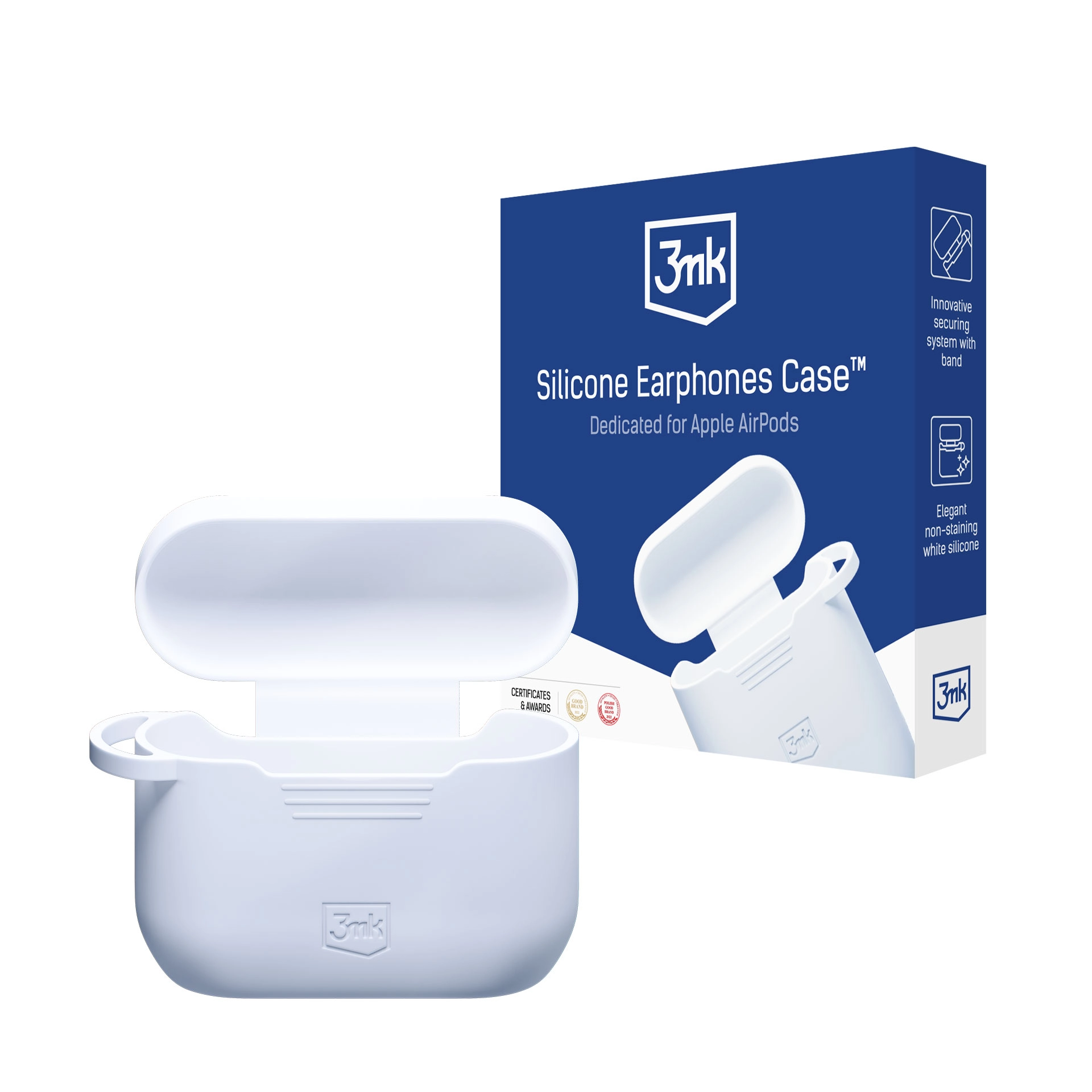 Etui na słuchawki 3mk Silicone AirPods Case White do AirPods