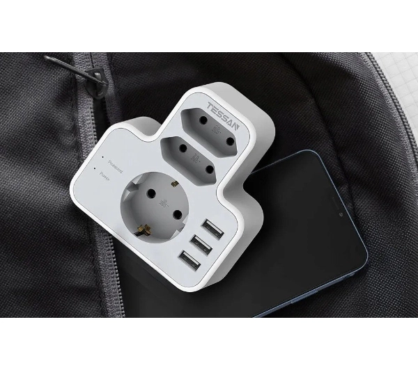 Tessan TS-327 3 gniazda 3x USB-A Biały