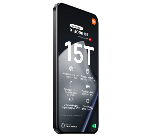 Xiaomi 15T 12/512GB Funkcje AI 6,83" 120Hz 50Mpix Czarny - Kup na Raty - RRSO 0%