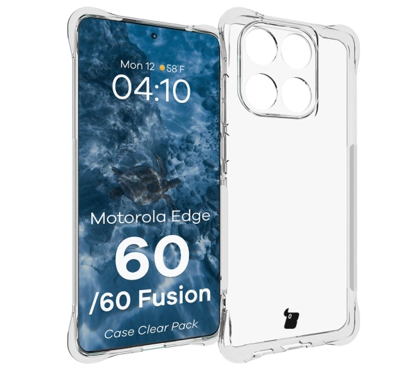 Bizon elastyczne etui Salpa + 2x folia na ekran Clear Pack do Motorola Edge 60 / Motorola Edge 60 Fusion