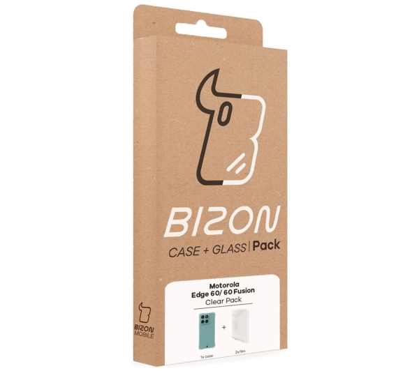 Bizon elastyczne etui Salpa + 2x folia na ekran Clear Pack do Motorola Edge 60 / Motorola Edge 60 Fusion