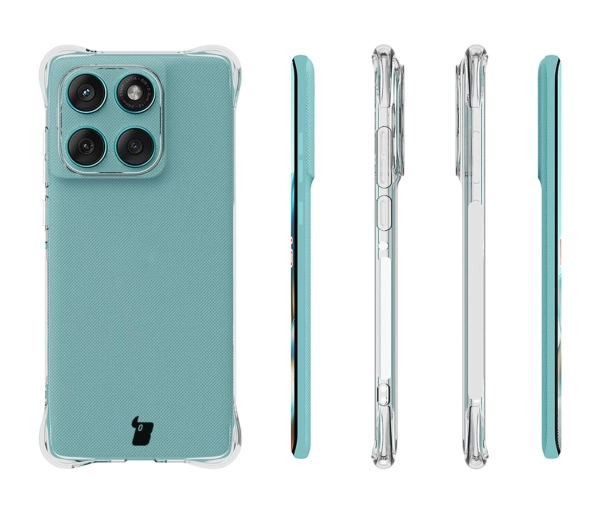 Bizon elastyczne etui Salpa + 2x folia na ekran Clear Pack do Motorola Edge 60 / Motorola Edge 60 Fusion