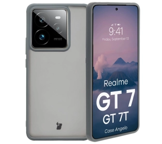 Etui Bizon Angelo do Realme GT 7 / Realme GT 7T z szarą ramką