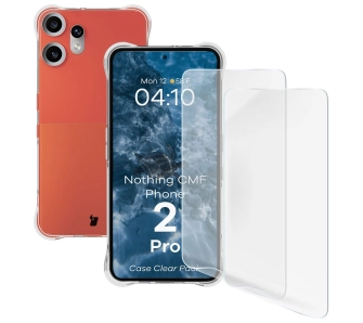 Zestaw ochronny Bizon elastyczne etui Salpa + 2x folia na ekran Clear Pack do Nothing CMF Phone 2 Pro
