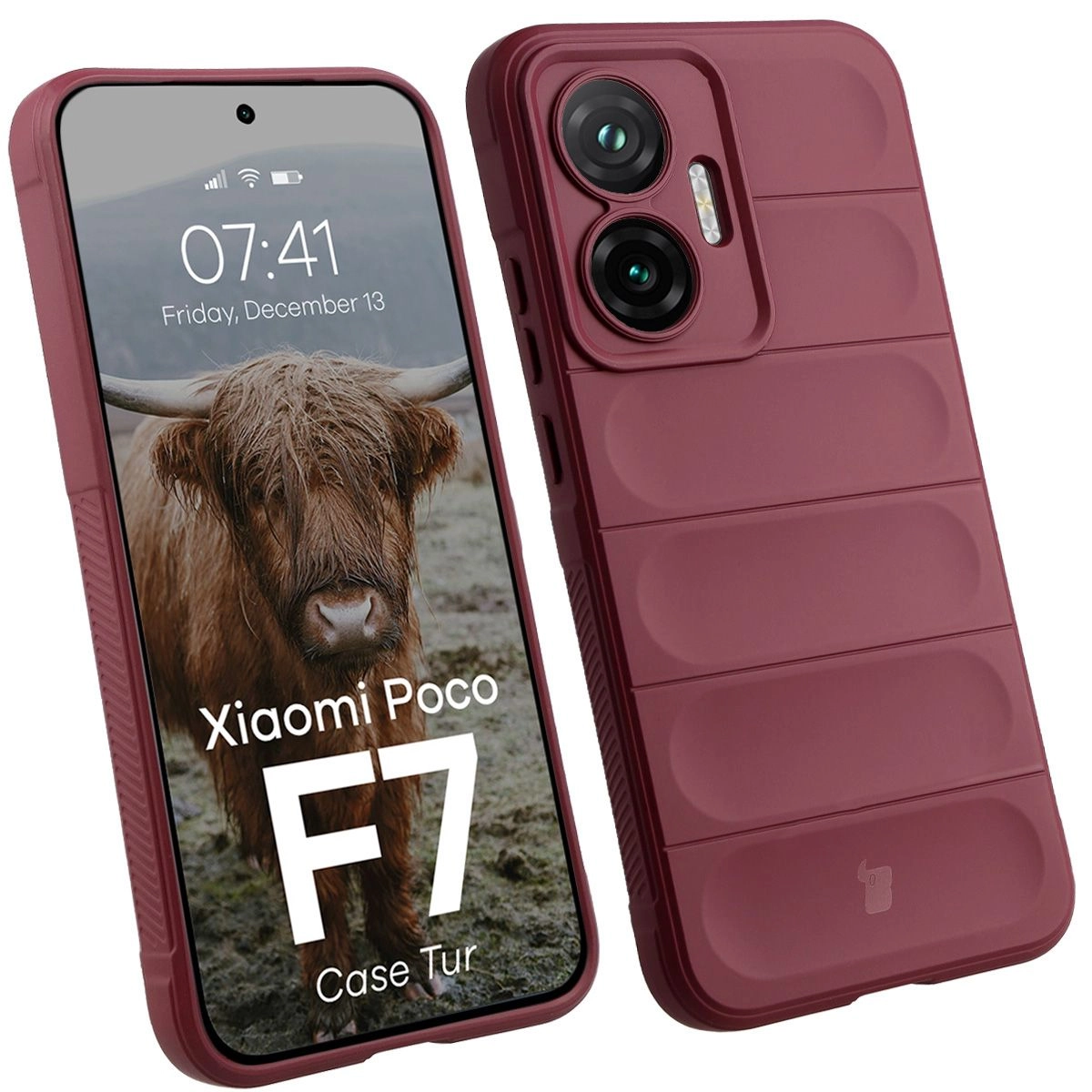Etui Bizon Tur do Xiaomi Poco F7 Ciemnofioletowy