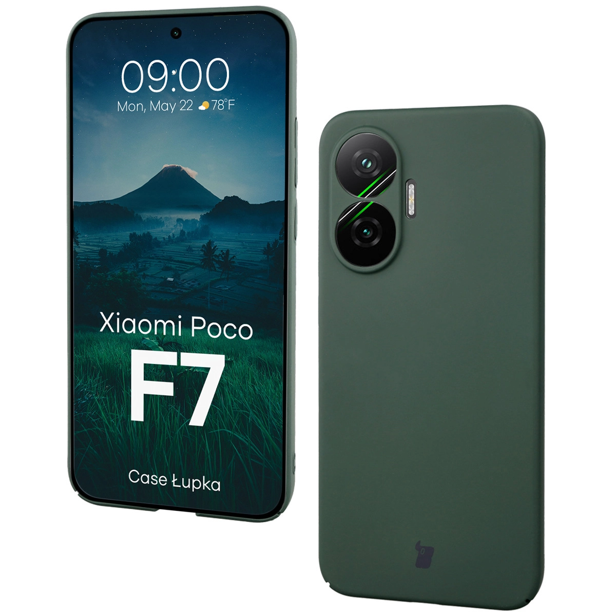 Etui Bizon Łupka do Xiaomi Poco F7 Zielony