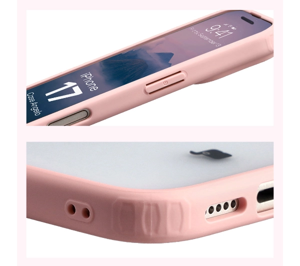 Bizon Angelo do Apple iPhone 17 z różową ramką