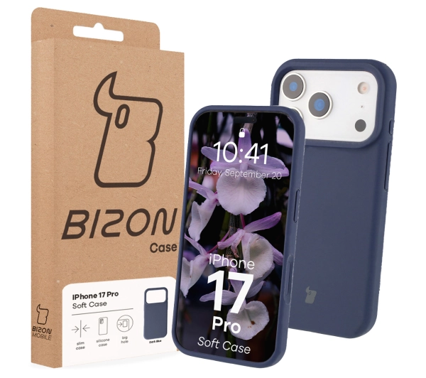 Bizon Silikonowe Soft do Apple iPhone 17 Pro Granatowy