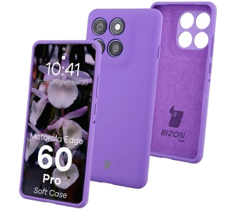 Etui Bizon Soft do Motorola Edge 60 Pro Fioletowy