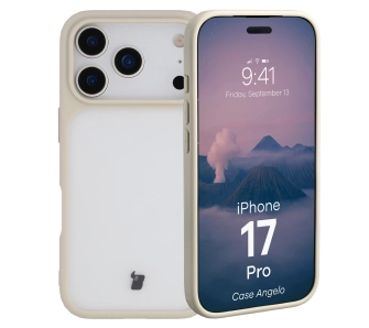 Etui Bizon Angelo do Apple iPhone 17 Pro z beżową ramką