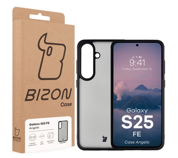 Bizon Angelo do Samsung Galaxy S25 FE z czarną ramką