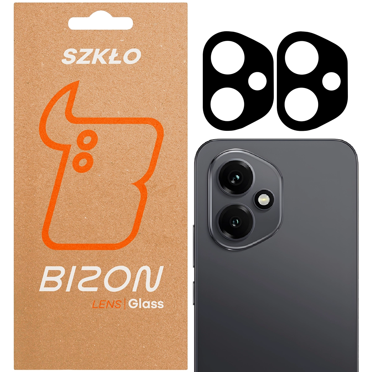 Szkło ochronne Bizon na aparat Silk Lens do Honor 400 5G czarny 2 sztuki