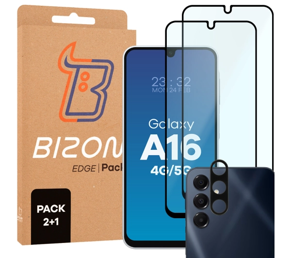 Bizon 2x szkło + szybka na aparat Edge 2 Pack do Samsung Galaxy A16 4G / Samsung Galaxy A16 5G