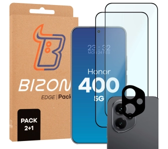 Zestaw ochronny Bizon 2x szkło + szybka na aparat Edge 2 Pack do Honor 400 5G
