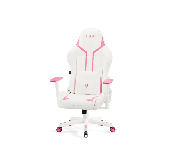Diablo Chairs X-Ray 2.0 Small do 90kg Skóra ECO Biało-różowy - Kup na Raty - RRSO 0%