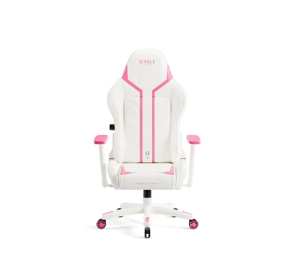 Fotel Diablo Chairs X-Ray 2.0 Small do 90kg Skóra ECO Biało-różowy