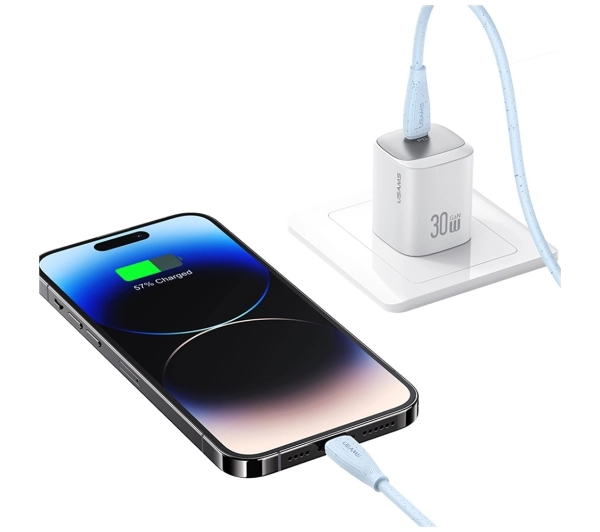 USAMS Green Series 30W USB-C do Lightning 1m Biały