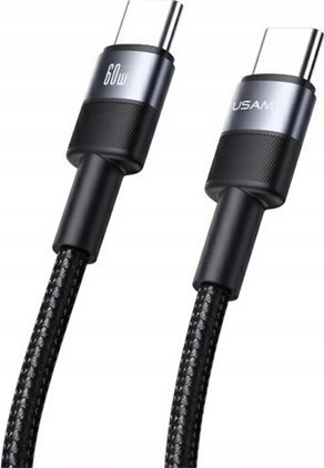 Kabel USAMS SY Series Aluminum Alloy Data Cable USB-C do USB-C 60W 1.2m Czarny