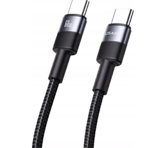 Kabel USAMS SY Series Aluminum Alloy Data Cable USB-C do USB-C 60W 1.2m Czarny