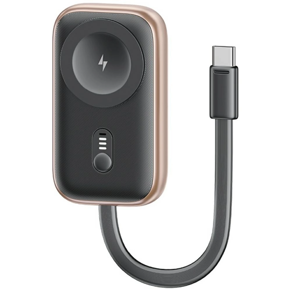 Ładowarka indukcyjna USAMS CD245 2w1 do Apple Watch z powerbankiem 1200mAh + kabel USB-C Szary