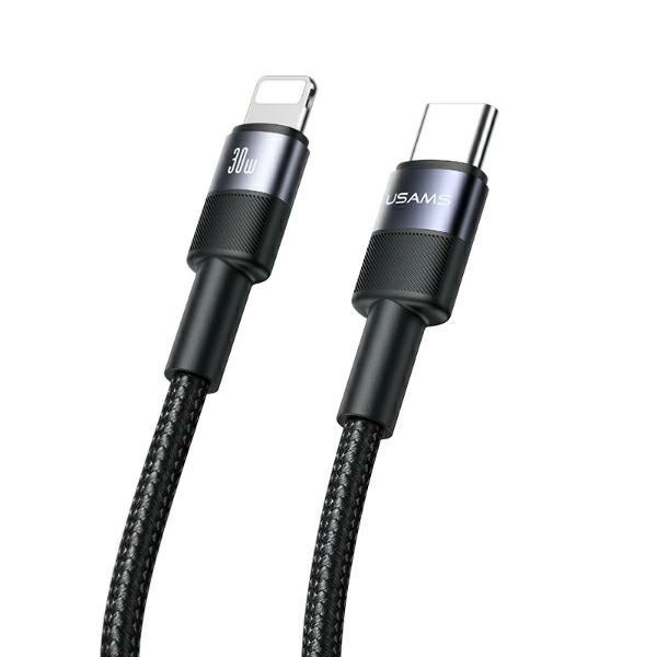 Kabel USAMS US-SJ729 USB-C do Lightning 30W 1,2m Czarny