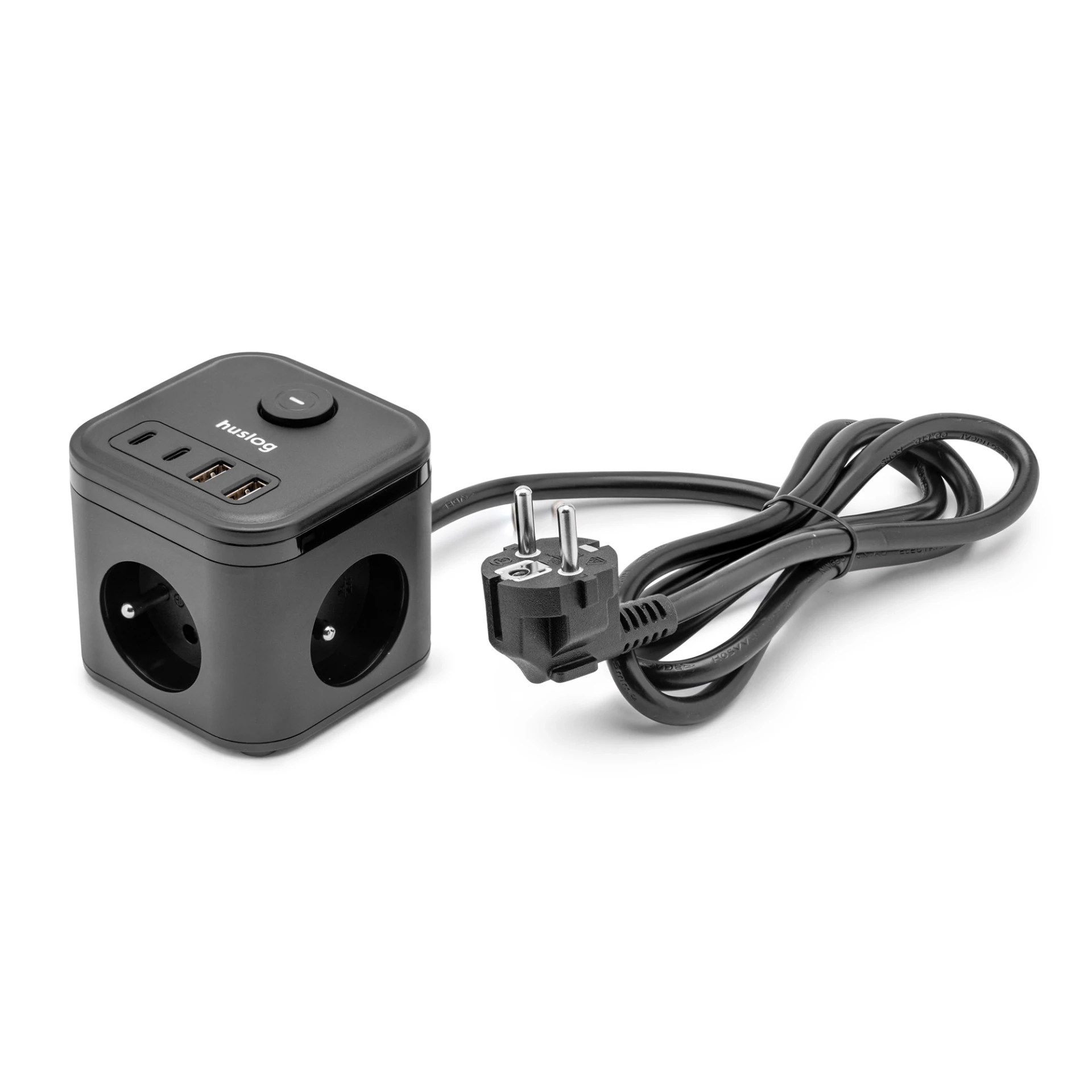 Kostka Huslog HUS1003 3 gniazda 1,4m Czarny