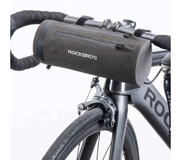 RockBros Praktyczna torba rowerowa wodoodporna mocowana na kierownicę czarna ROCKBROS