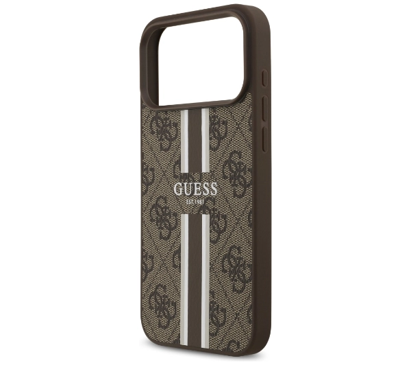 Guess 4G Printed Stripes MagSafe do iPhone 17 Pro Max Brązowy