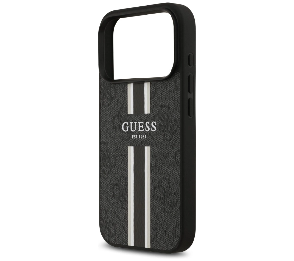 Guess 4G Printed Stripes MagSafe do iPhone 17 Pro Czarny