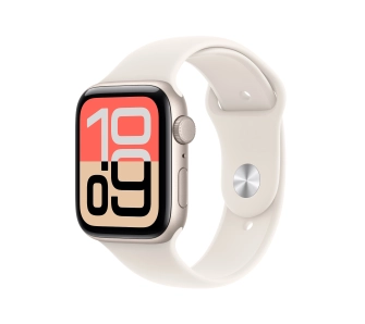 Apple Watch SE 3gen GPS koperta 44mm z aluminium Księżycowa poświata pasek sportowy Księżycowa poświata S/M