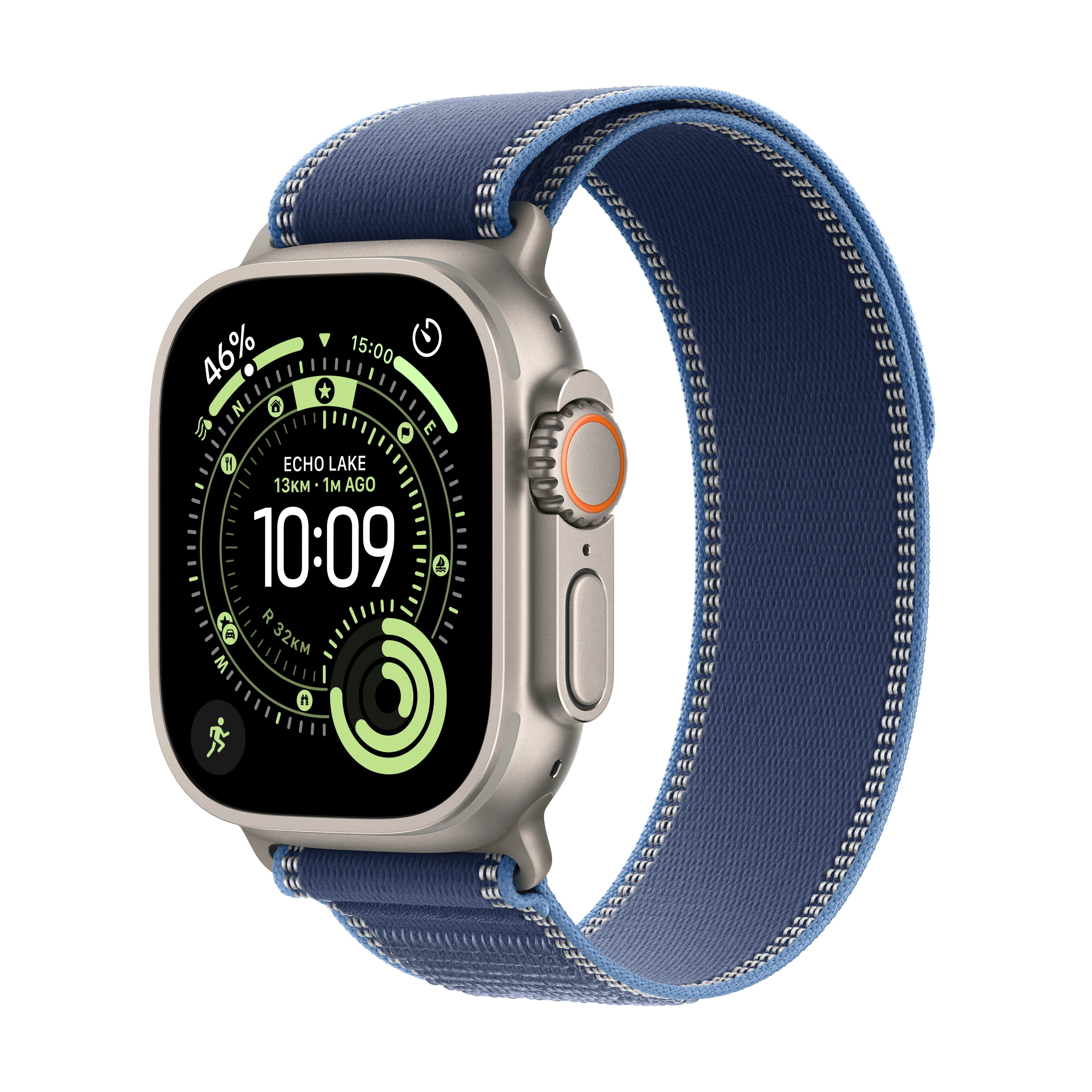 Apple Watch Ultra 3 GPS + Cellular koperta z natural tytanu Szary 49mm opaska Trail niebieski Rozmiar M/L