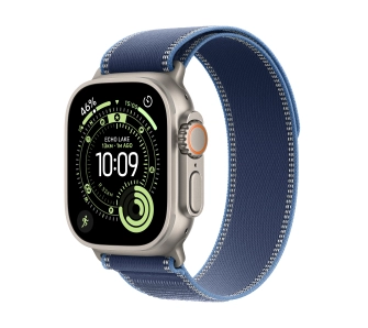 Apple Watch Ultra 3 GPS + Cellular koperta z natural tytanu Szary 49mm opaska Trail niebieski Rozmiar M/L
