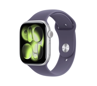 Apple Watch Series 11 GPS + Cellular 42mm z aluminium Srebrny Pasek sportowy Mleczny fiolet M/L