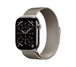 Apple Watch Series 11 GPS + Cellular 46mm Tytan Naturalny Bransoleta mediolańska Naturalny M/L - Kup na Raty - RRSO 0%