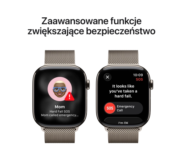 Apple Watch Series 11 GPS + Cellular 46mm Tytan Naturalny Bransoleta mediolańska Naturalny M/L - Kup na Raty - RRSO 0%