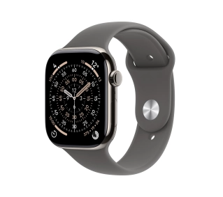 Apple Watch Series 11 GPS + Cellular 46mm Tytan Naturalny Pasek sportowy Górska szarość M/L - Kup na Raty - RRSO 0%