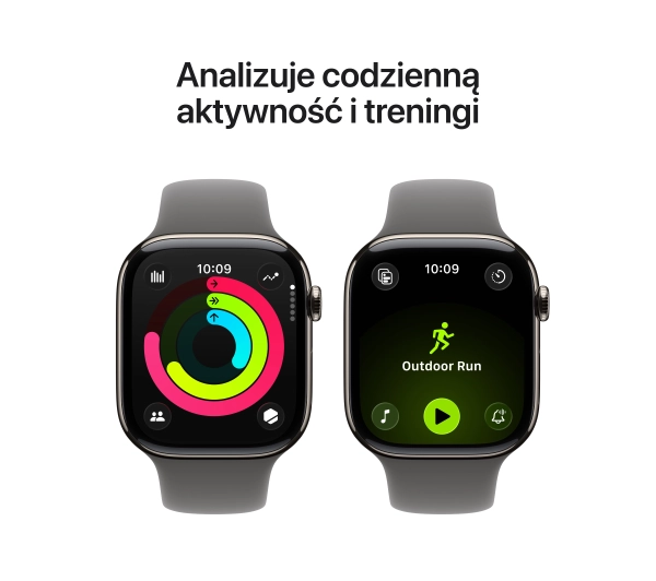 Apple Watch Series 11 GPS + Cellular 46mm Tytan Naturalny Pasek sportowy Górska szarość M/L - Kup na Raty - RRSO 0%