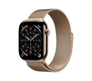 Apple Watch Series 11 GPS + Cellular 42mm Tytan Złoty Bransoleta mediolańska Złoty - ⚡ BESTSELLERY ⚡ - Kup na Raty - RRSO 0%