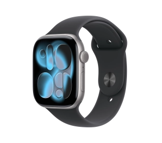 Apple Watch Series 11 GPS 42mm z aluminium Gwiezdna szarość Pasek sportowy Czarny S/M - ⚡ BESTSELLERY ⚡ - Kup na Raty - RRSO 0%