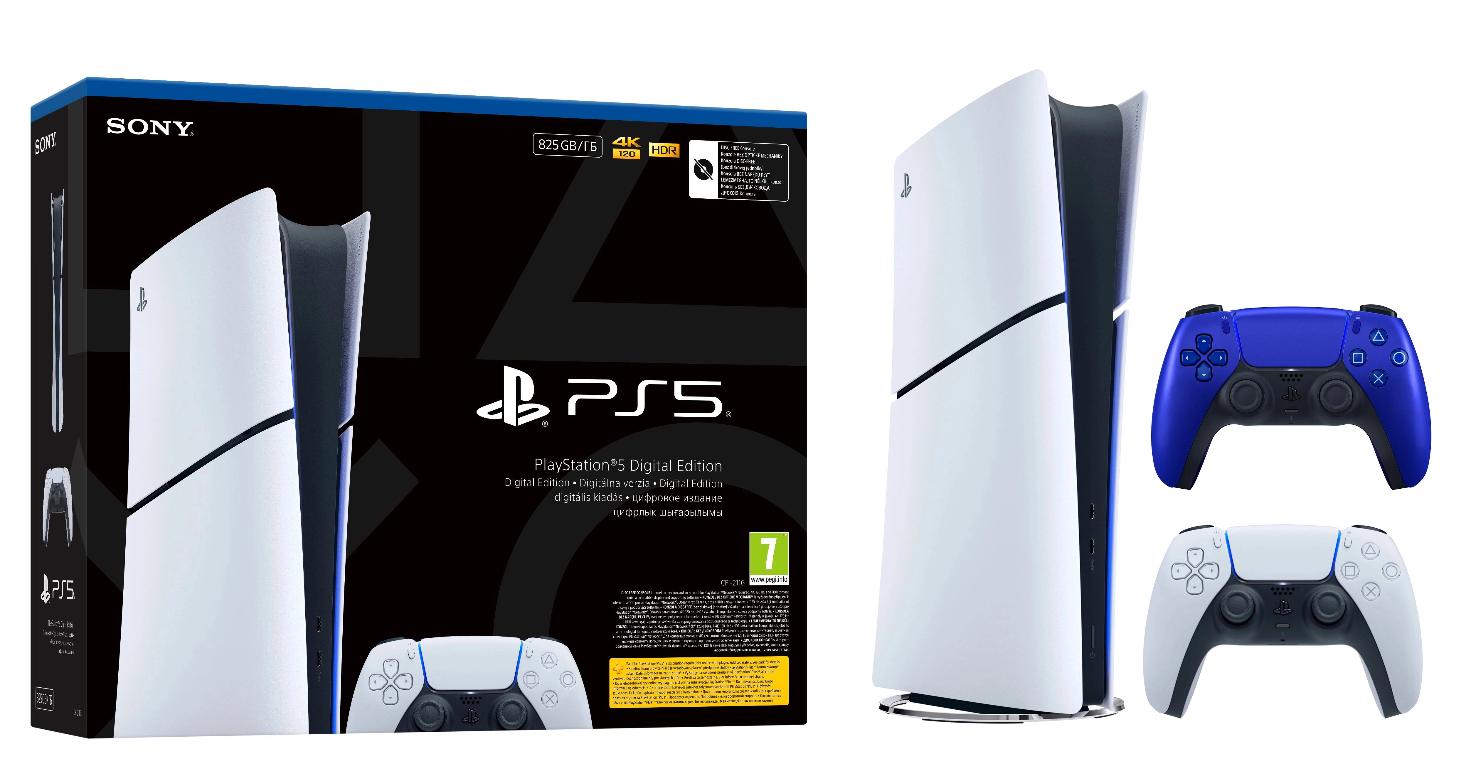 Konsola Sony PlayStation 5 Digital Slim E Chassis (PS5) 825GB + Dodatkowy Pad Wieczorny kobalt