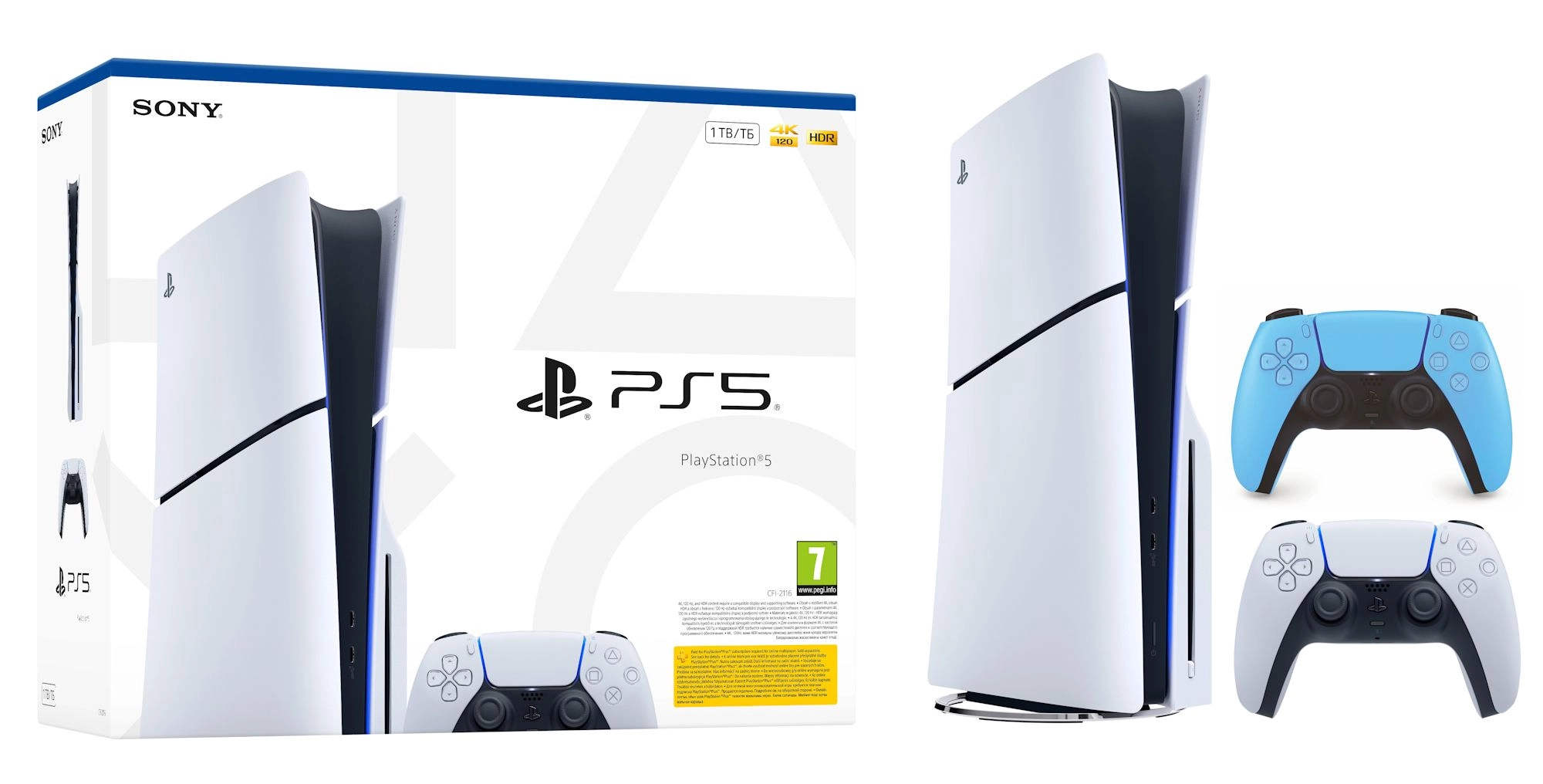 Konsola Sony PlayStation 5 Slim E Chassis (PS5) 1TB z napędem + Dodatkowy Pad Gwiezdny błęłkit