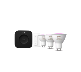 Zestaw Philips Hue White and Colour Ambiance 3 żarówki GU10 + regulator przyciemniania + Bridge Pro